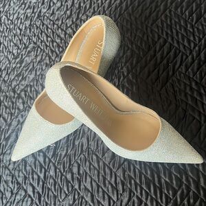 Stuart Weitzman Sparkling Silver Heels